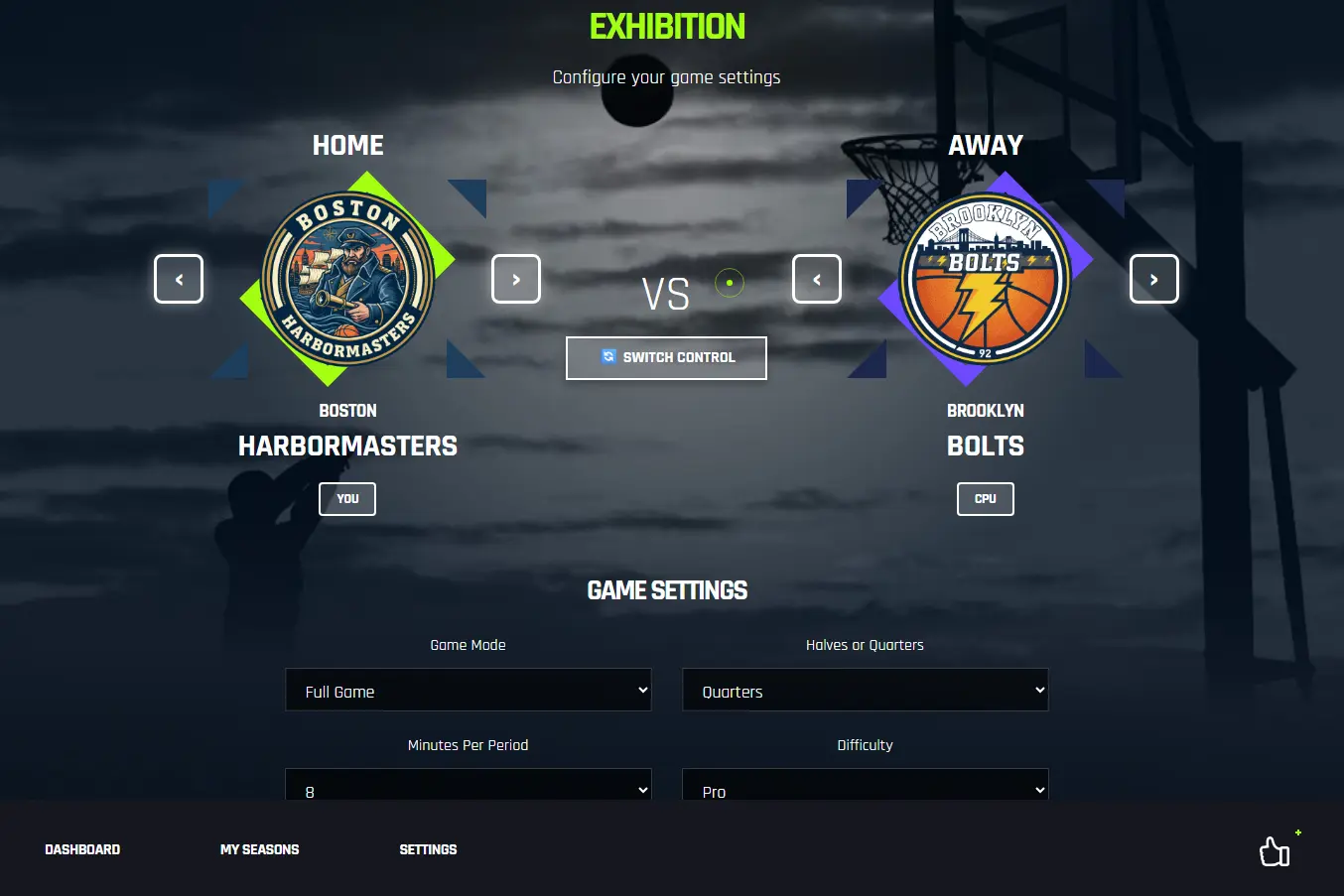 BBA exhibition team selection